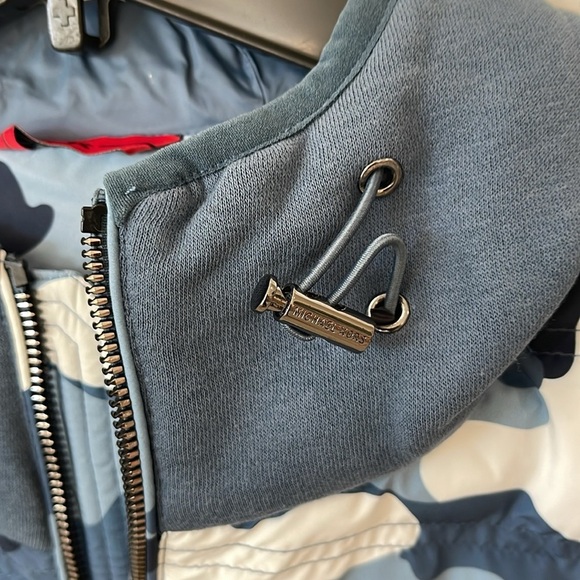 NEW MICHAEL KORS MENS Camo Quilted Nylon Hooded puffer Jacket XL vest blue NWT - Picture 11 of 17